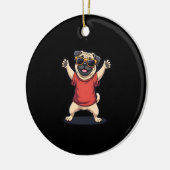 Grappige Dabbing Dab Pug Hond Huisdieren Dans Dier Keramisch Ornament (Links)