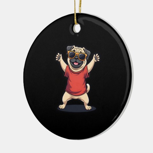 Grappige Dabbing Dab Pug Hond Huisdieren Dans Dier Keramisch Ornament (Links)
