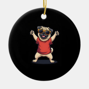 Grappige Dabbing Dab Pug Hond Huisdieren Dans Dier Keramisch Ornament