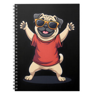 Grappige Dabbing Dab Pug Hond Huisdieren Dans Dier Notitieboek