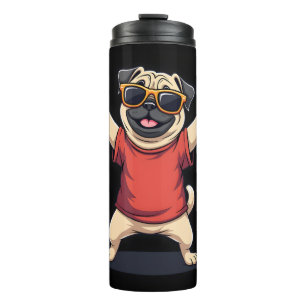 Grappige Dabbing Dab Pug Hond Huisdieren Dans Dier Thermosbeker