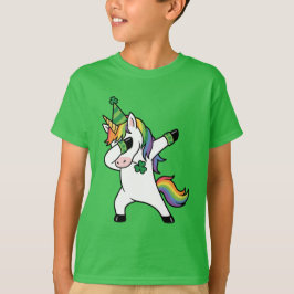 Grappige Dabbing Eenhoorn Regenboog St. Patrick's  T-shirt