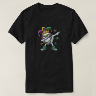 Grappige Dabbing Golfbal Mardi Gras Narrenhoed T-shirt