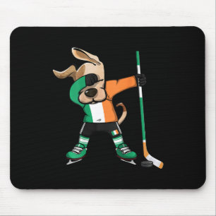 Grappige Dabbing Hond Ierland IJshockey Fans Jerse Muismat