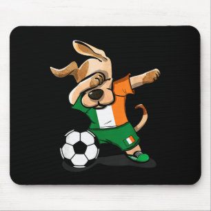 Grappige Dabbing Hond Ierland Voetbalshirt Grappig Muismat