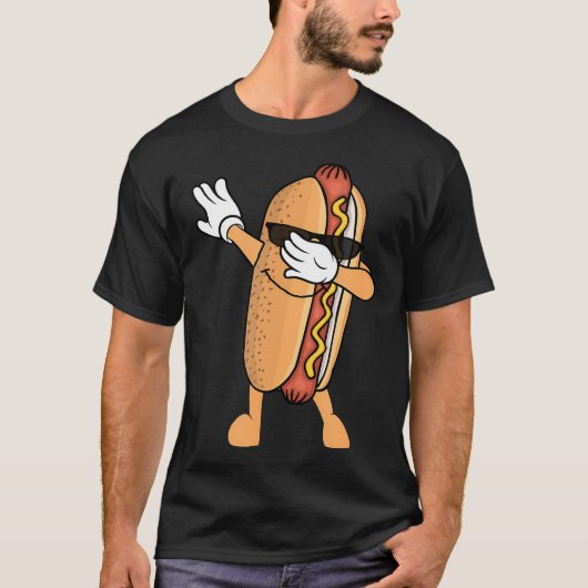 Grappige Dabbing Hotdog T-shirt (Voorkant)