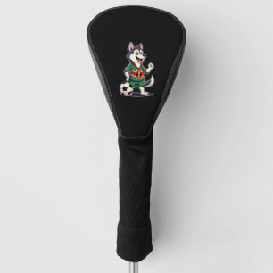 Grappige Dabbing Husky Hond Kenia Voetbal - Keniaa Golfheadcover