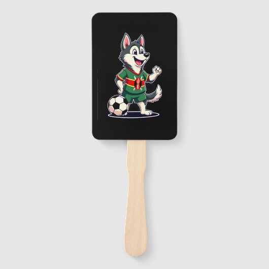 Grappige Dabbing Husky Hond Kenia Voetbal - Keniaa Handwaaier (Voorkant)