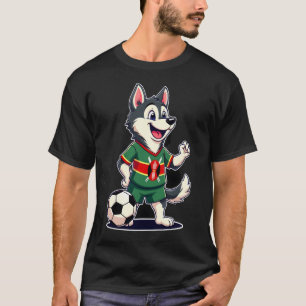 Grappige Dabbing Husky Hond Kenia Voetbal - Keniaa T-shirt