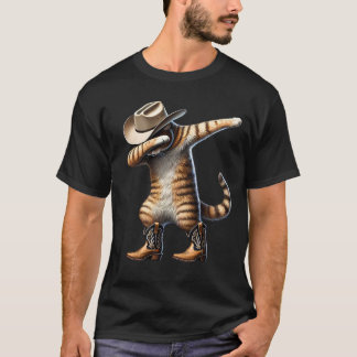 Grappige Dabbing Kat Cowgirl Western Country Kitte T-shirt
