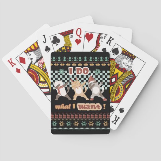 Grappige dabbing kat - Ik doe wat ik wil Pokerkaarten (Achterkant)