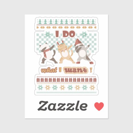 Grappige dabbing kat - Ik doe wat ik wil Sticker (Vel)