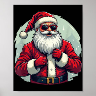 Grappige Dabbing Kerstman Kerstverlichting Meisjes Poster