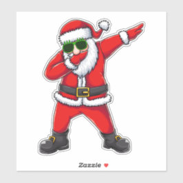Grappige Dabbing Kerstman Zonnebril Trendy Kerstmi Sticker