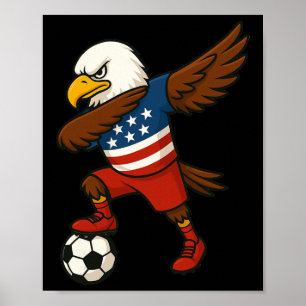 Grappige Dabbing Ld Adelaar Usa Voetbal - Usa Vlag Poster