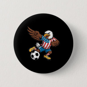 Grappige Dabbing Ld Eagle Usa Voetbal - Usa Vlag S Ronde Button 5,7 Cm