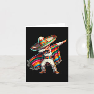 Grappige Dabbing Mexicaanse Poncho Sombrero Cinco Kaart