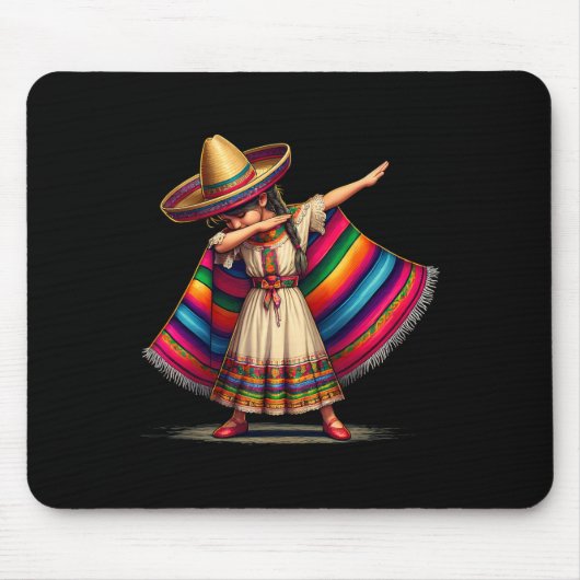Grappige Dabbing Mexicaanse Poncho Sombrero Cinco Muismat (Voorkant)