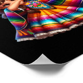 Grappige Dabbing Mexicaanse Poncho Sombrero Cinco Poster (Hoek)