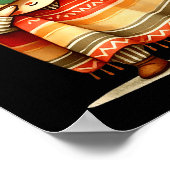 Grappige Dabbing Mexicaanse Poncho Sombrero Cinco Poster (Hoek)