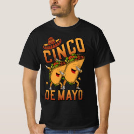 Grappige Dabbing Mexicaanse Tacos Cinco de Mayo T-shirt