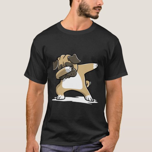 Grappige Dabbing Mops 358 T-shirt (Voorkant)