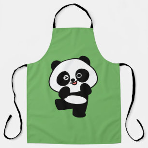 Grappige Dabbing Panda Moppig Dier Dans Ontwerp Schort