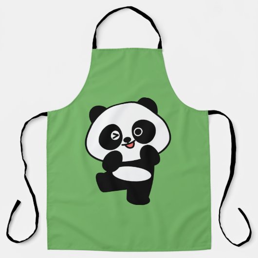 Grappige Dabbing Panda Moppig Dier Dans Ontwerp Schort (Voorkant)