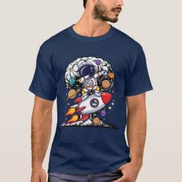 Grappige Dabbing Ruimtevaarder Raket Ruimte Humor T-shirt