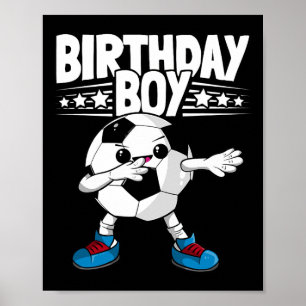 Grappige Dabbing Voetbal Verjaardag Jongen Kindere Poster