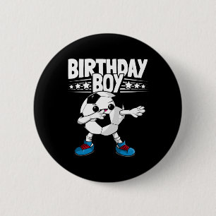 Grappige Dabbing Voetbal Verjaardag Jongen Kindere Ronde Button 5,7 Cm