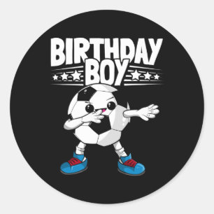 Grappige Dabbing Voetbal Verjaardag Jongen Kindere Ronde Sticker