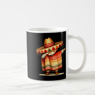 Grappige dabende Mexicaanse poncho sombrero cinco Koffiemok