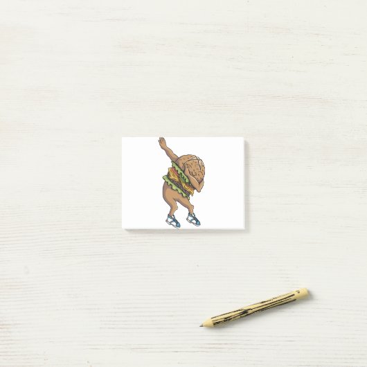 grappige dablishamburger post-it® notes (Op bureau)