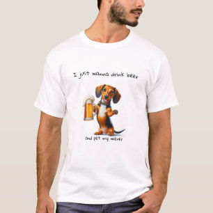 Grappige Dachshond Bier T-shirt