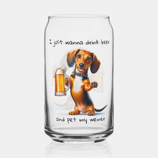 Grappige Dachshond Blikvorm Glas (Achterkant)
