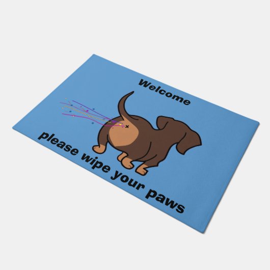 Grappige Dachshond Deurmat (Schuin)
