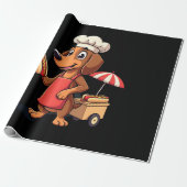 Grappige Dachshond Hond Worst Hotdog Sandwich Cadeaupapier (Uitgerold)