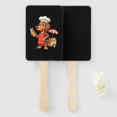 Grappige Dachshond Hond Worst Sausage Hotdog Sandw Handwaaier (Voorkant en achterkant)