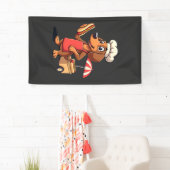 Grappige Dachshond Hond Worst Sausage Hotdog Sandw Spandoek (Insitu)