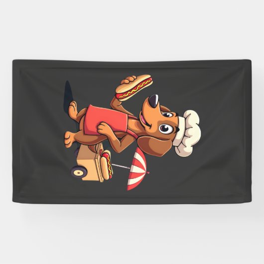 Grappige Dachshond Hond Worst Sausage Hotdog Sandw Spandoek (Horizontaal)