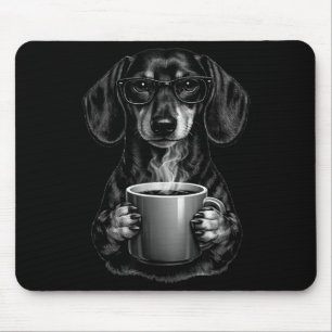 Grappige dachshond koffieliefhebber slim wiener do muismat