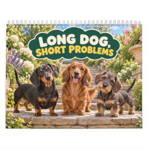 Grappige Dachshond Lange Hond Kleine Problemen Kalender