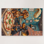 Grappige Dachshond Pizza Restaurant Hondenliefhebb Legpuzzel (Horizontaal)
