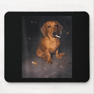Grappige dachshond rokende meme sigaret hond meme muismat