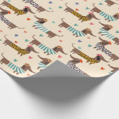 Grappige dachshonden in mutsen en truien cadeaupapier (Hoek)