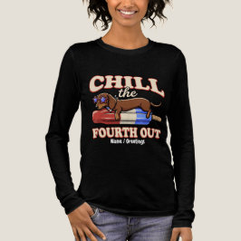 Grappige Dachshund 4 juli Chill The Fourth Out Tri-Blend Shirt