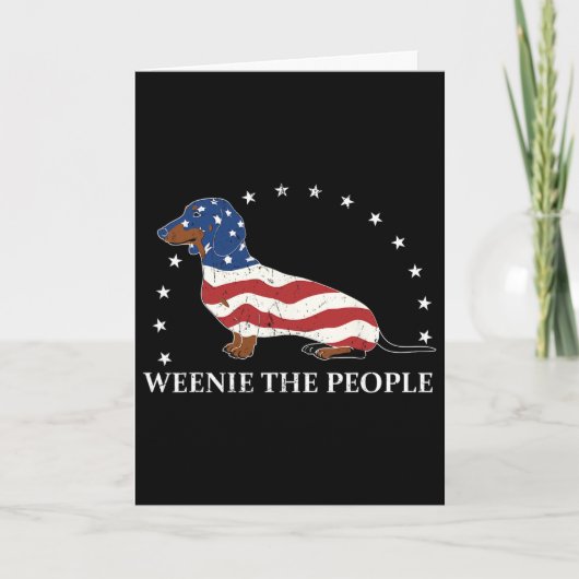 Grappige Dachshund 4 juli worst het volk Amerika Kaart (Voorkant)
