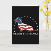 Grappige Dachshund 4 juli worst het volk Amerika Kaart (Gele Bloem)