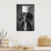 Grappige Dachshund Badkamer Kunstprint, Toiletpapi Poster (Keuken)